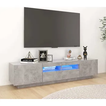 Televizní stolek vidaXL TV skříňka s LED osvětlením 180x35x40 cm [3120167] Barva: Betonová šedá
