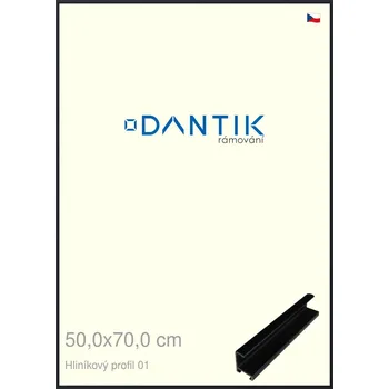 Rám na obraz DANTIK rámeček 50x70 | ALU profil 7001 Černá matná (Plexi Čiré) (Vyrobeno s láskou u nás v DANTIKU)