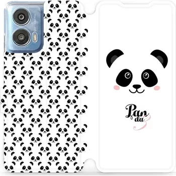 Pouzdro na mobilní telefon Flipové pouzdro Mobiwear - Motorola Moto G24 Power - M030P Panda Amálka (Knížkové flip pouzdro, obal, kryt na mobil Motorola Moto G24 Power - M030P Panda Amálka, materiál Umělá kůže + TPU - ochrana 360°, stojánek, silikonová vanička, magnetické zavírání)