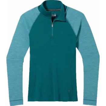 Oblečení a móda Dámské triko Smartwool W CLASSIC THERMAL MERINO BL 1/4 ZB L Tmavě zelená, Tyrkysová