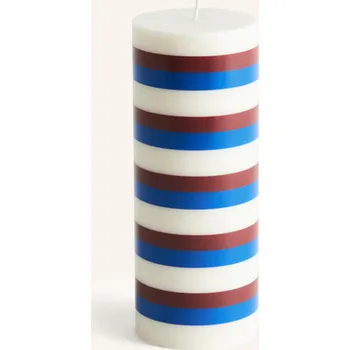 Svíčka Hay Svíčka Column Medium, bílá / modrá / červená