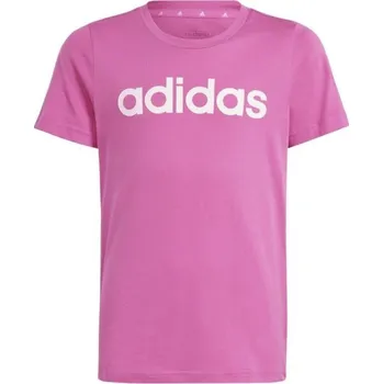Dívčí triko adidas LINEAR LOGO TEE 164 Růžová, Bílá