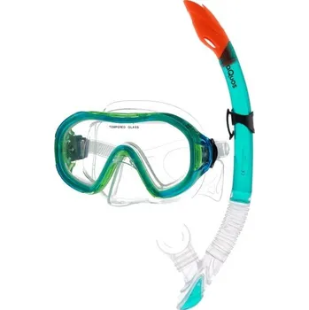 Potápěčské vybavení Juniorský šnorchlovací set AQUOS BANJO SOLE JR UNI Zelená, Transparentní, Oranžová