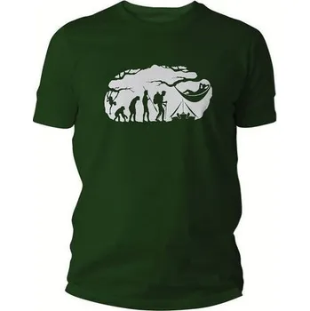 Pánské tričko Tričko Tigerwood s motivem Bushcraft evoluce - zelená XL