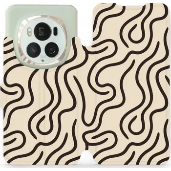 Pouzdro na mobilní telefon Flipové pouzdro Mobiwear - Honor Magic6 Pro - VA60S Linky (Knížkové flip pouzdro, obal, kryt na mobil Honor Magic6 Pro - VA60S Linky, materiál Umělá kůže + TPU - ochrana 360°, stojánek, silikonová vanička, magnetické zavírání)