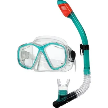 Potápěčská maska Šnorchlovací set AQUOS BARRACUDA SCUP UNI Zelená, Transparentní, Oranžová