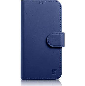 Pouzdro na mobilní telefon iCarer Wallet Case 2in1 pouzdro iPhone 14 skórzany , knížkové se stojánkem Anti-RFID , modrá (WMI14220725-BU)