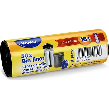 Pytle na odpadky Kapsa do koše (HDPE) černá 45 x 54 cm 18L `S` [50 ks] 454976