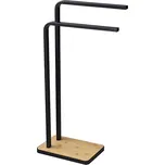 MOB Stojan na ručníky Tempo Kondela MABAV (černý kov + bambus)