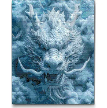 Diamantové malování Diamantové malování - Čínský drak Velikost: 30x40cm, Rámování: Pouze srolované plátno, Diamanty: Čtvercové