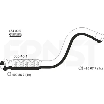 Výfukový systém Výfuková trubka ERNST 505451