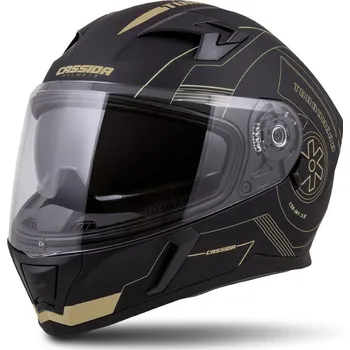 Helma na motorku Cassida Turbohead M140-1302-XL černá/zlatá XL