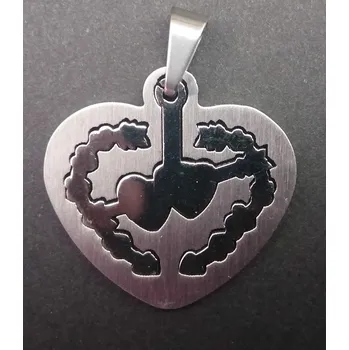 Přívěsek Srdce v srdci - přívěsek z oceli