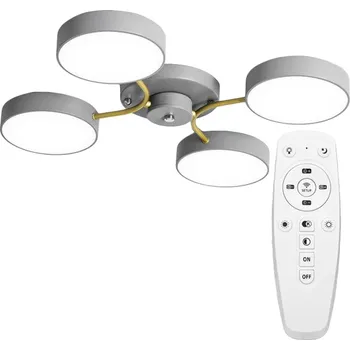 Toolight - LED stropní svítidlo APP210-3CPR + dálkové ovládání, šedá-zlatá, OSW-08473