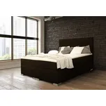Boxspring Silver - hnědá 180x200 cm, Topper: Ne
