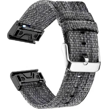 Řemínek na hodinky Nylonový řemínek Ricardo 22mm (pro Garmin Fenix 8/7/6 (47mm), Epix 2 aj.), šedý V1, QuickFit