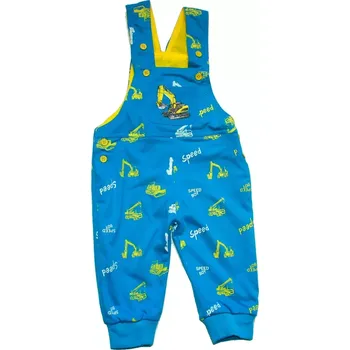 Dětské tepláčky laclíky NAKLADAČ azurové 3458 vel. 74, 86, 98 (Kojenecké lacláčky s potiskem NAKLADAČ)