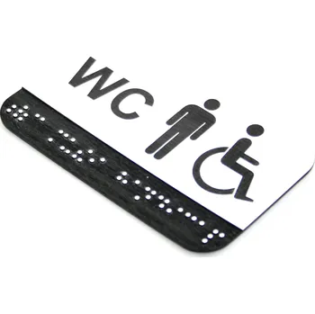 Papír CEDULKA NA DVEŘE PRO NEVIDOMÉ (Braillovo písmo) - WC muži+BEZBARIÉROVÉ