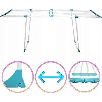 Sušák na prádlo Erga Model 306U, stabilní teleskopický sušák na prádlo 202x55x92 cm, bílá-zelená, ERG-SEP-10SUSSTOPROFE