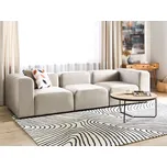 3místná modulární pohovka Béžová sametová sekční pohovka s černými nohami Moderní obývací pokoj Beliani