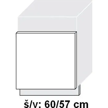 Kuchyňská skříňka Dvířko na vestavnou myčku SIGNUM INDIGO ZM 60/57 - grey