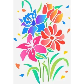 Plastová šablona, KVĚTINA 2, 21X29,7 cm, 1 kus