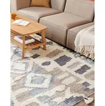 Kelimový koberec vícebarevný vlna a bavlna 200 x 300 cm ručně tkaný boho patchwork vzor se střapci Beliani