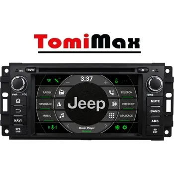 Autorádio TomiMax Jeep Android 14 autorádio s WIFI, GPS, USB, BT HW výbava: 8 Core 4GB+32GB PX HIGH - Model auta: JEEP CHEROKEE, COMMANDER, COMPASS, PATRIOT, WRANGLERDODGE AVENGER, CARAVAN, CALIBER, DAKOTA ,DURANGO, JOURNEY, MAGNUMCHRYSLER SEBRING, CIRRUS, 300C, Ve