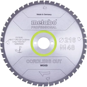 Pilový kotouč Metabo Cordless Cut Wood pilový kotouč 216 x 30 x 1.2 mm Z28 628444000 free_store_pickup
