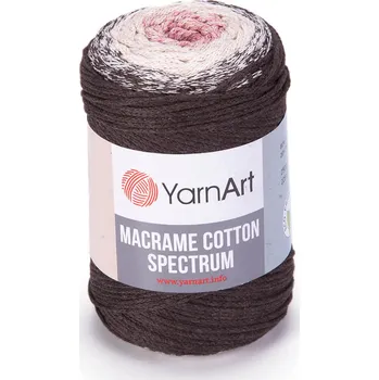 Příze Yarn Art Macrame Cotton Spectrum 1302 hnědá, krémová, starorůžová