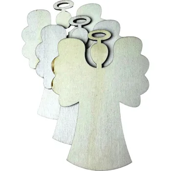 Creatissimo - dřevěný výřez ve tvaru andílka 10 cm sada 3 kusů