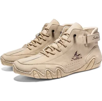 Pánská běžecká obuv Pánské kotníkové boty s asymetrickou podrážkou Barva: Béžová, Velikost: 39