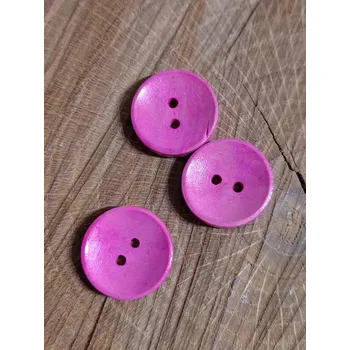 Knoflík Dřevěný dekorační knoflík 20 mm růžová
