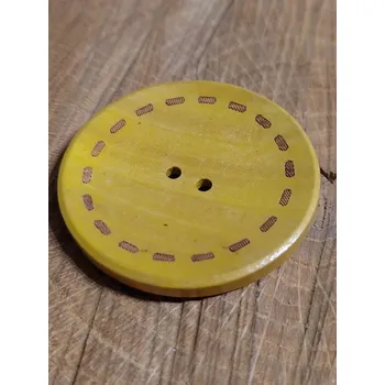 Knoflík Dřevěný dekorační knoflík průměr 45 mm žlutý