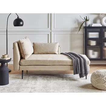 Pohovka Levostranná lenoška béžová v minimalistickém stylu obývací pokoj malá pohovka sedačka Beliani