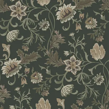 Tapeta Květinová vliesová tapeta na zeď, černá, 139417, Bloom, Esta Home