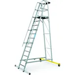 ZARGES Hliníkový skládací plošinový žebřík, 12 příček, výška plošiny 3,1 m