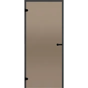 Dveře do sauny HARVIA 7x19, bronzové 690x1890 mm, borovice, černý rám