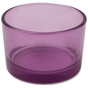 Skleněná nádoba na svíčku 75 x 50 mm průhledná fialová