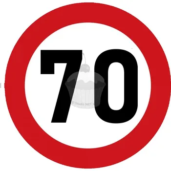 Jedlá dekorace na dort Caketools Jedlý papír "Narozeniny 70" zákazová značka A4