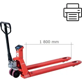 Paletový vozík Dlouhý paletový vozík BFC6-8-1800s • S VÁHOU A TISKÁRNOU | nosnost 2,0t | vidlice 1 800 mm