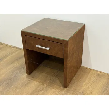 Ložnicová sestava Čalouněný noční stolek hnědý - Star + led osvětlení