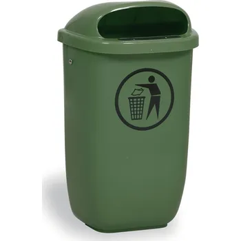 Venkovní odpadkový koš Venkovní odpadkový koš na sloupek, 50 l, 425 x 320 x 780 mm, tmavě zelený