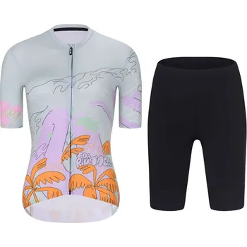 cyklistický dres RIVANELLE Cyklistický krátký dres a krátké kalhoty - SPIRIT - šedá/černá/vícebarevná