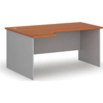 Psací stůl Rohový kancelářský psací stůl PRIMO GRAY, 160x120 cm, levý, šedá/třešeň