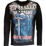 CIPO & BAXX tričko pánskě CL452 dlouhý rukáv M černá