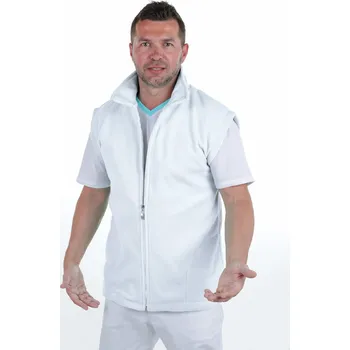 Zdravotnický oděv Perlička® Zdravotnická vesta MILOŠ Bílá Barva: Bílá, Velikost: L