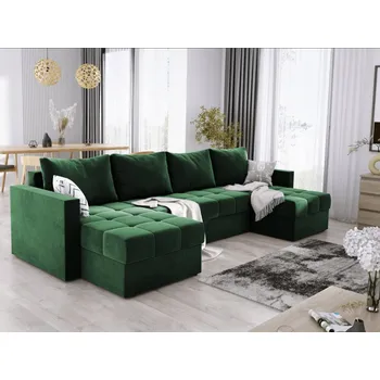 Sedací souprava Rozkládací rohová sedačka SATIMA U zelená