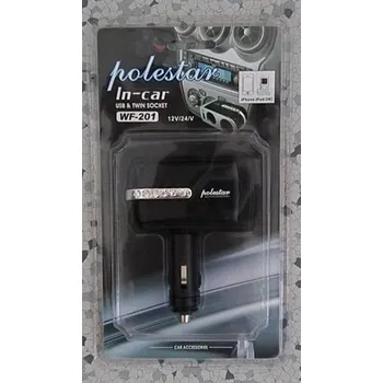 Rozdvojka zapalovače na kloubu 12/24V USB, WF-201 (SPL-20)