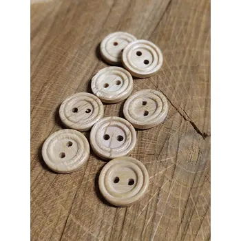 Knoflík Dřevěný knoflík 15 mm dvoudírkový barva přírodní